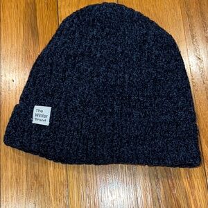 Blue Chanel beanie with fleece lining.